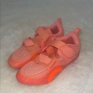 Nike Orange Velcro Road Biking Shoes